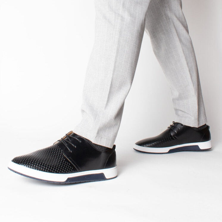 Men's Casual Lace Up Shoes Perforated Upper Flat Sole Everyday