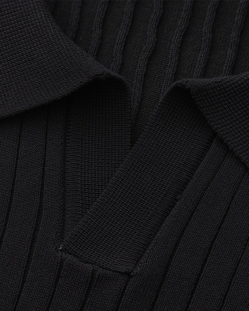 Cade | Men's Ribbed Polo Shirt, Short Sleeve