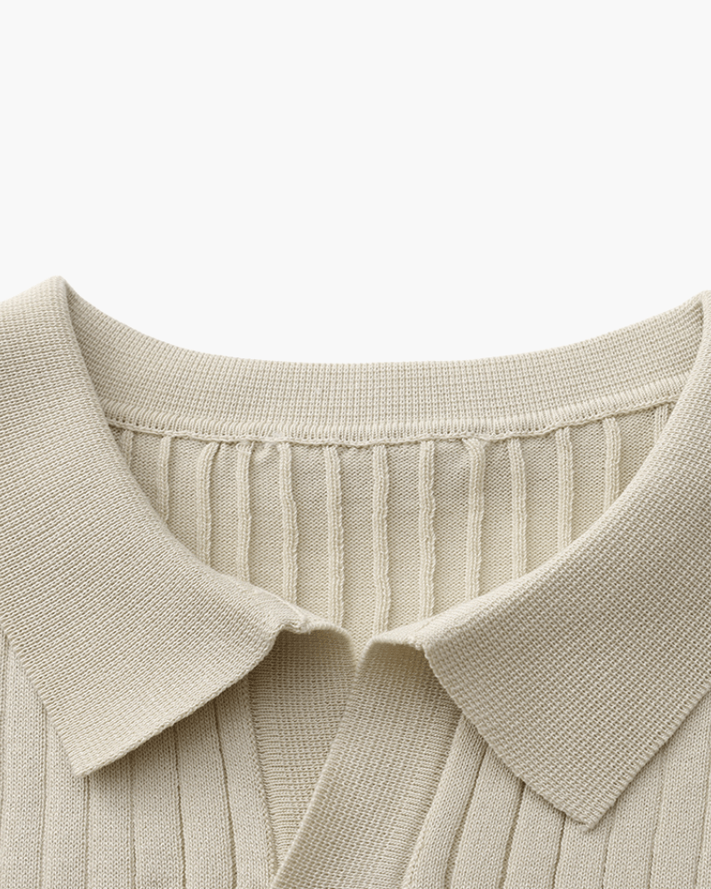 Cade | Men's Ribbed Polo Shirt, Short Sleeve