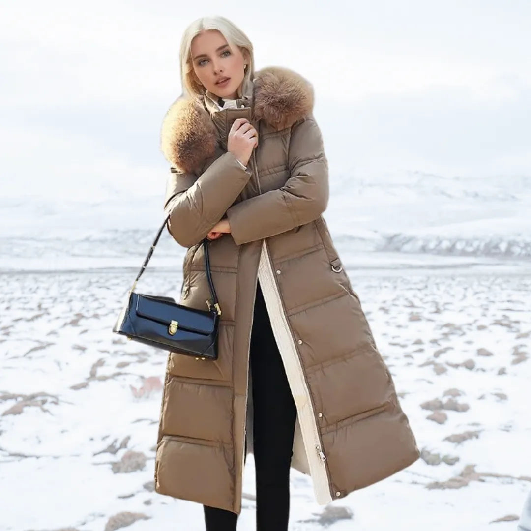 Women's Long Winter Parka – Fur-Hood Water-Resistant Padded Coat