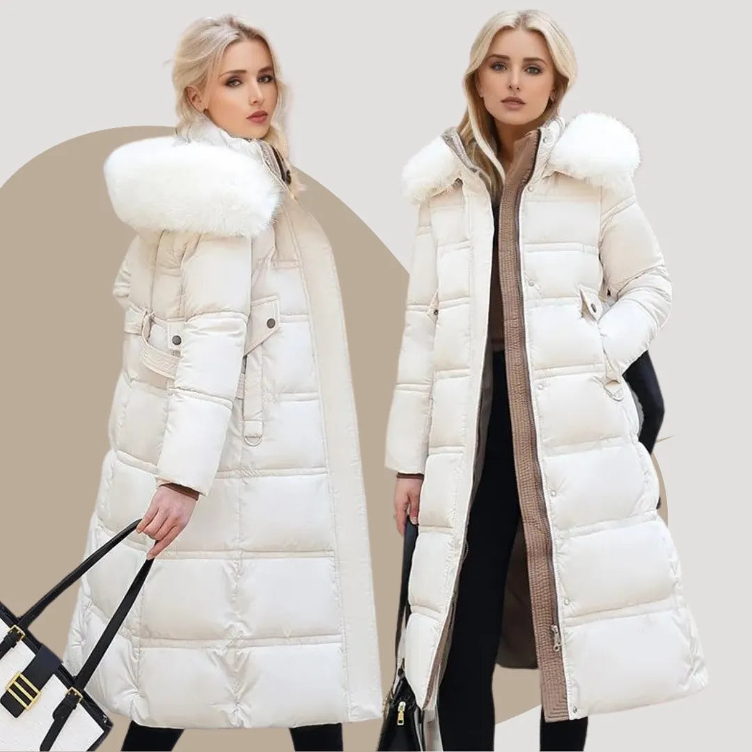 Women's Long Winter Parka – Fur-Hood Water-Resistant Padded Coat