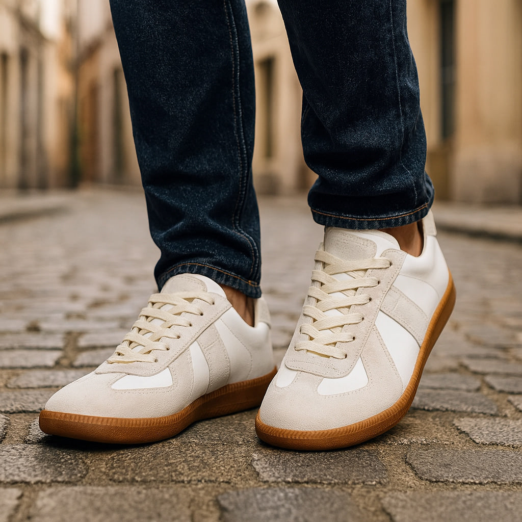 Men's Lace-Up Sneakers Retro Style Casual Walking Shoes Comfortable Everyday