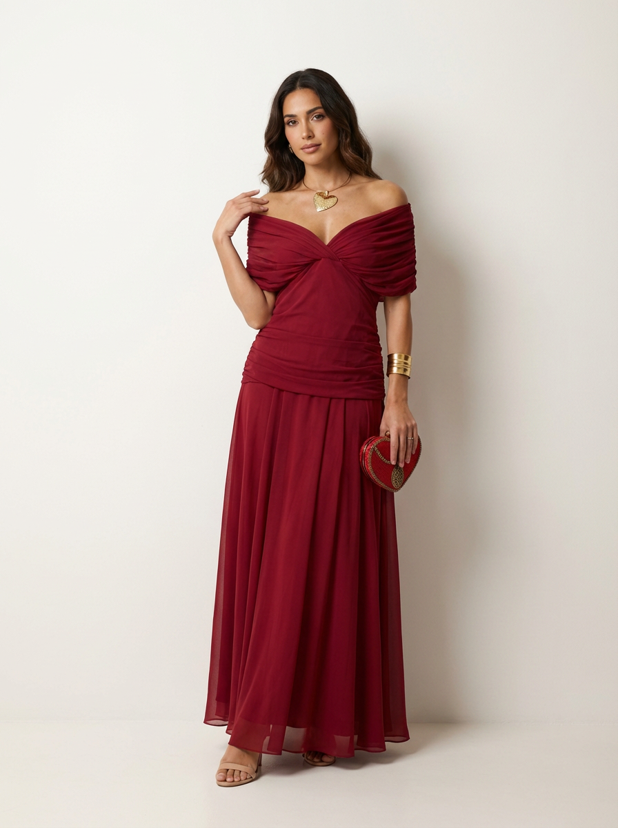 Valentina women's maxi dress in Red