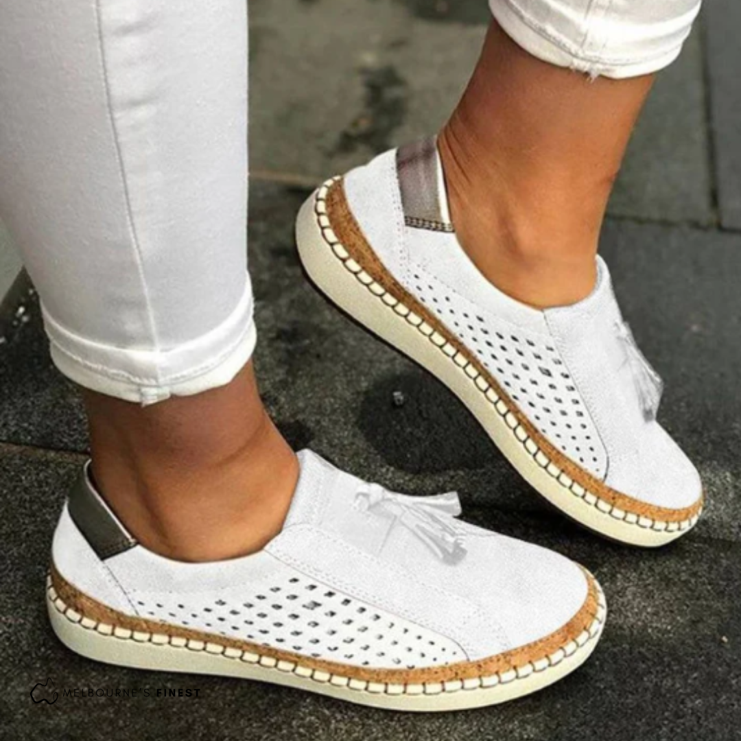 Women's Slip-On Shoes Perforated Tassel Platform Casual Everyday