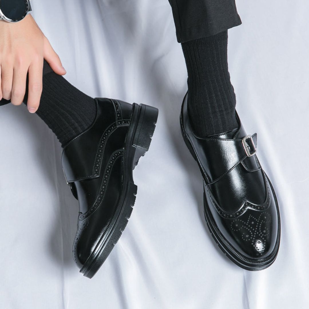 Men's Monk Strap Shoes Elegant Spring Formal Occasion Black Brown