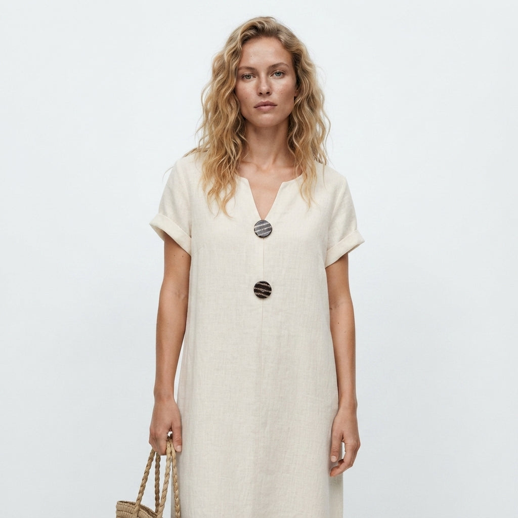 Mia Walker women's midi dress in Beige