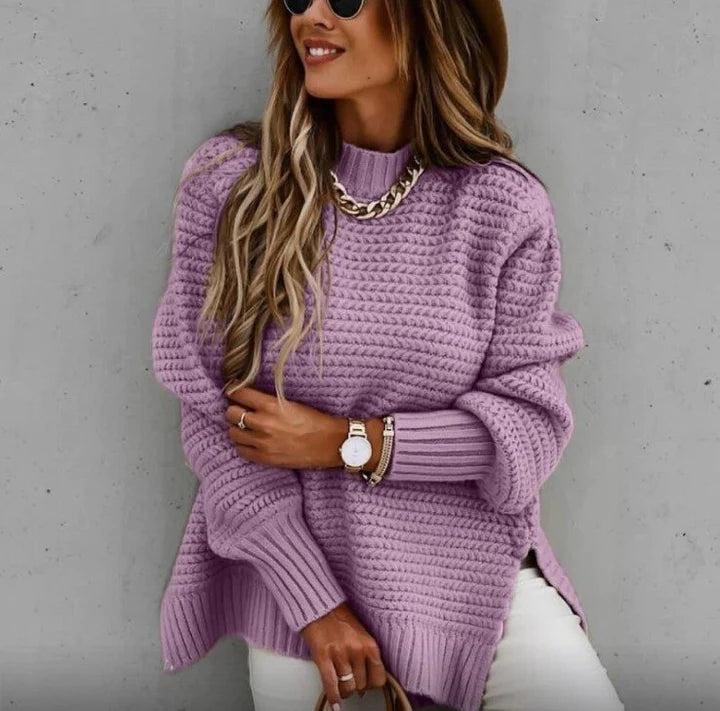 Women's Oversized Knitted Jumper Chunky Warm Layering Sweater
