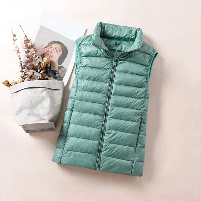 Women's Sleeveless Puffer Vest Lightweight Warm Quilted Gilet Layering