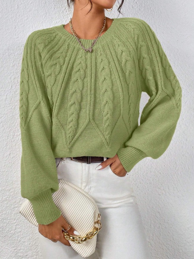 Women's Classic Comfort Sweater Cotton-Blend Soft Warm Knit Top Casual Autumn Winter Pullover Ladies Long Sleeve Cosy Everyday