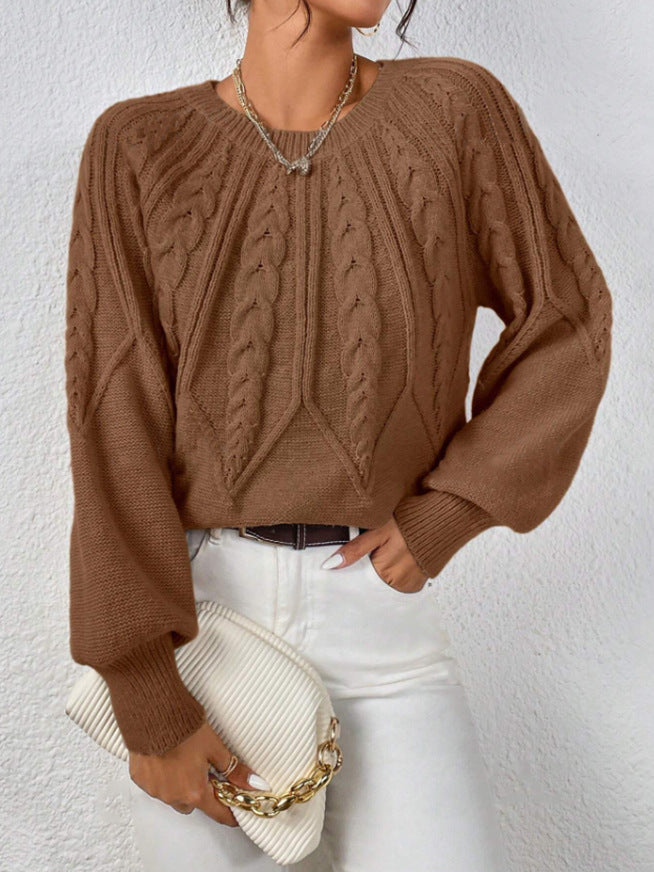 Women's Classic Comfort Sweater Cotton-Blend Soft Warm Knit Top Casual Autumn Winter Pullover Ladies Long Sleeve Cosy Everyday