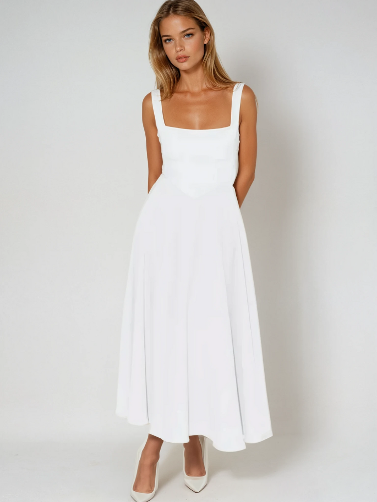 Scarlett Grace women's midi dress in White