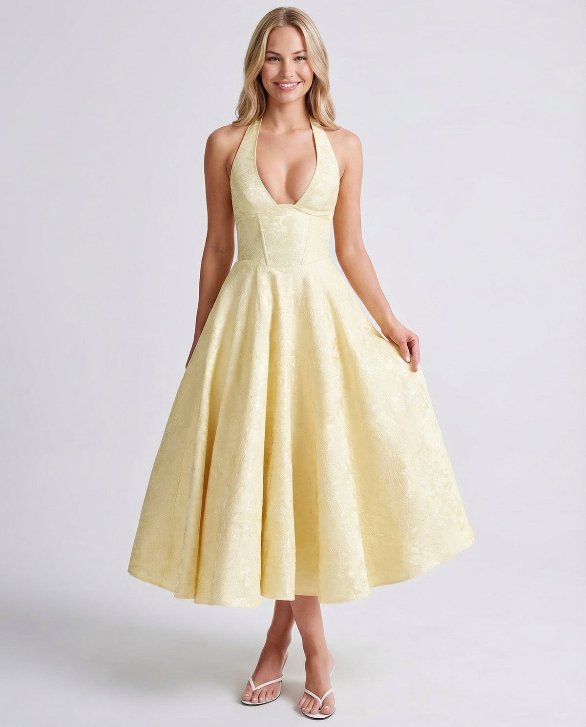 Sheryl women's midi dress in Yellow