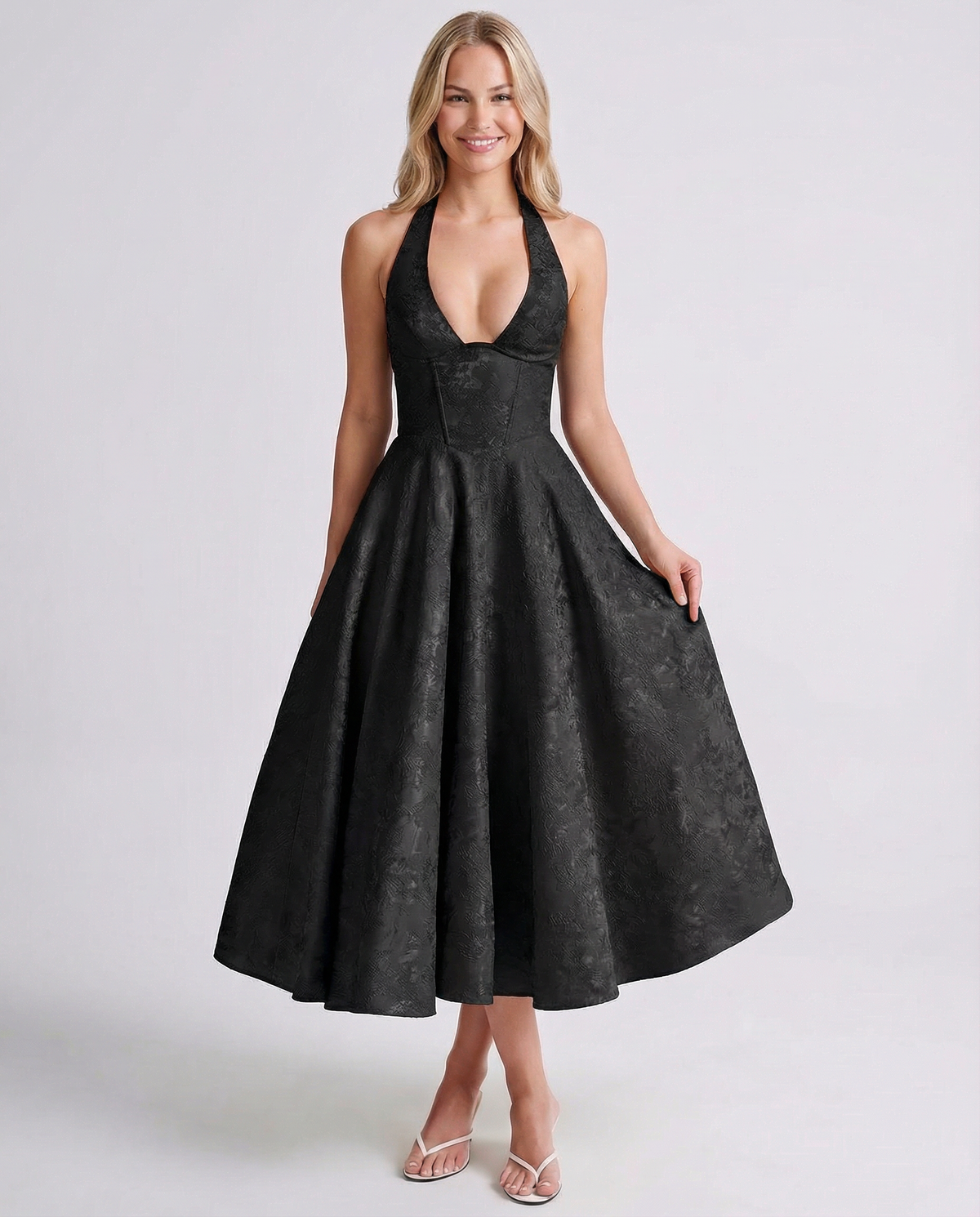 Sheryl women's midi dress in Black