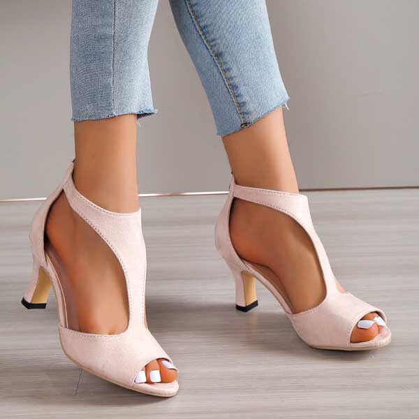 Women's Leather Sandals Elegant Slip On Casual Formal Comfort Black Pink