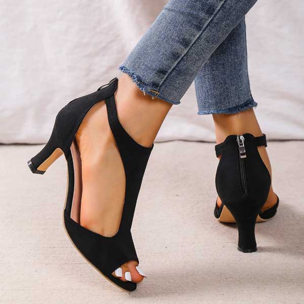 Women's Leather Sandals Elegant Slip On Casual Formal Comfort Black Pink