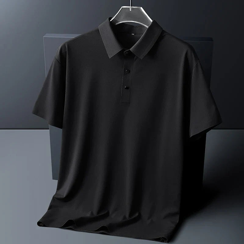 Men's Short Sleeve Polo Shirt Button Collar Regular Fit Casual Smart