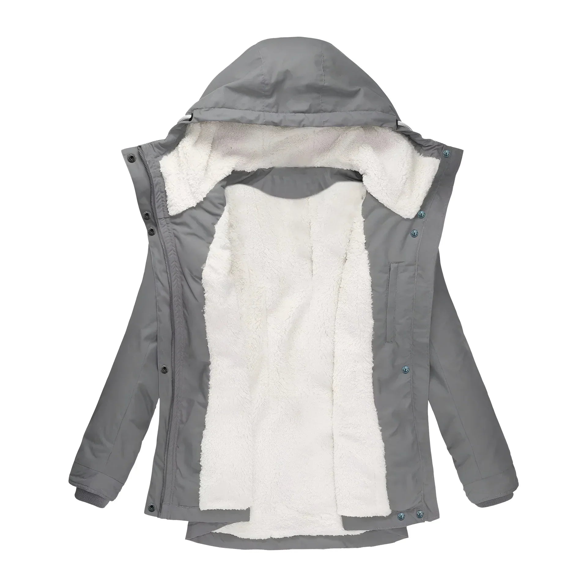Women's Long Waterproof Winter Coat Fleece Lined Tailored Warm Elegant Outerwear