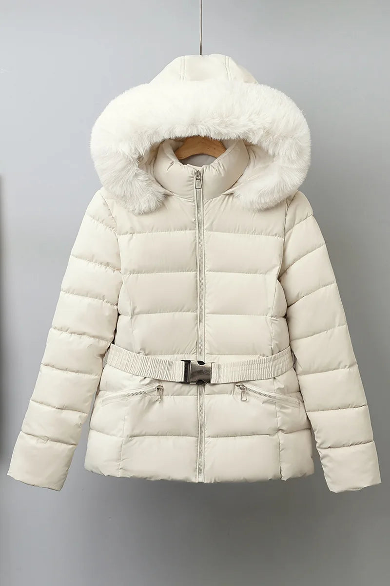 Women's Puffer Jacket Winter Warm Quilted Coat with Hood