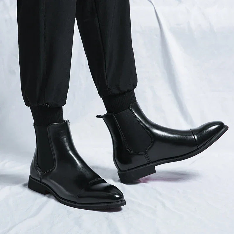 Leather Ankle Boots Women Chic Black Classic Elegant Everyday Footwear