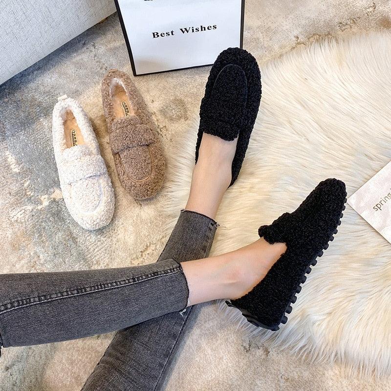 Alessandra Wool Slippers Soft Fleece Cosy Home Shoes Comfortable Indoor