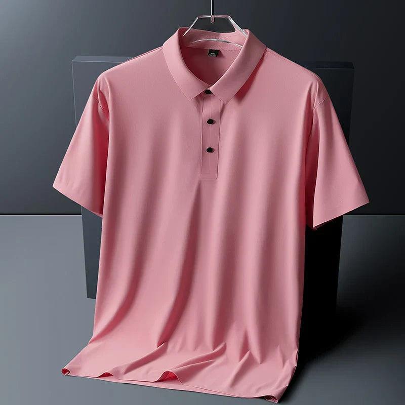 Men's Short Sleeve Polo Shirt Button Collar Regular Fit Casual Smart