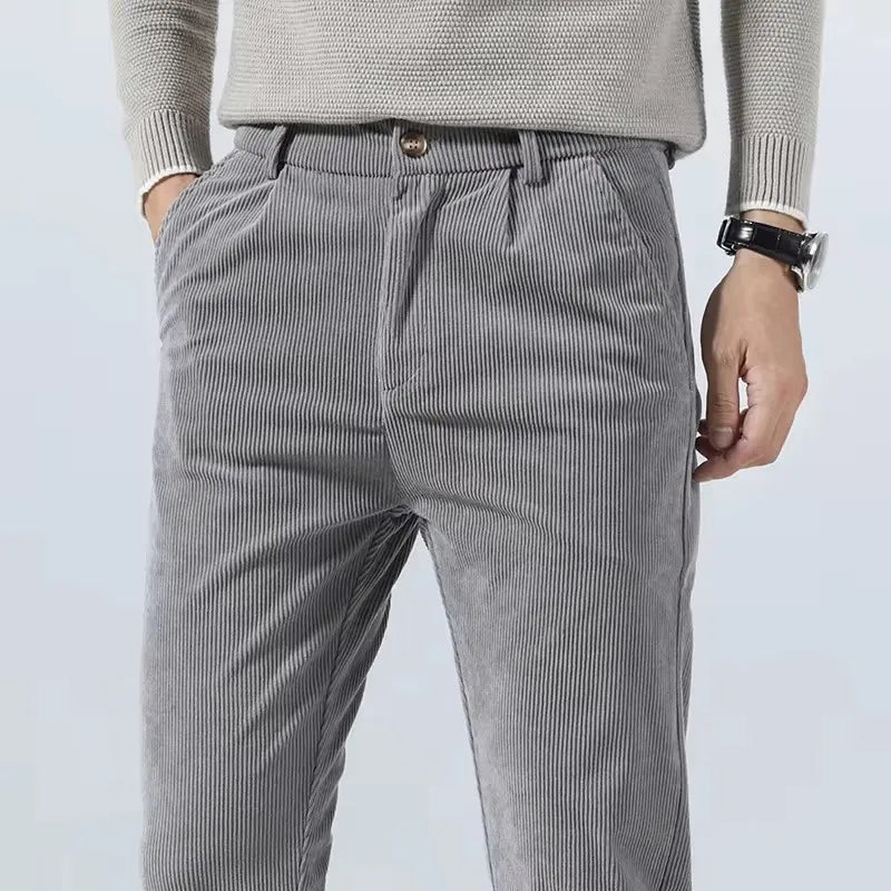 Men's Slim Fit Pants Vertical Texture Casual Smart Casual Everyday Trousers