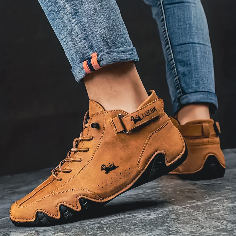 Men's Genuine Leather Italian Shoes Lace-Up Casual Formal Brown