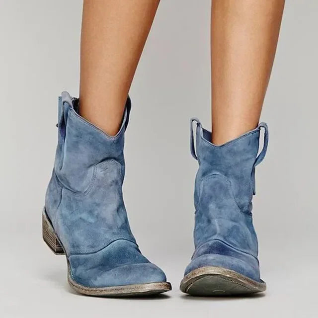 Western Ankle Boots Short Shaft Slip-On Casual Everyday Footwear
