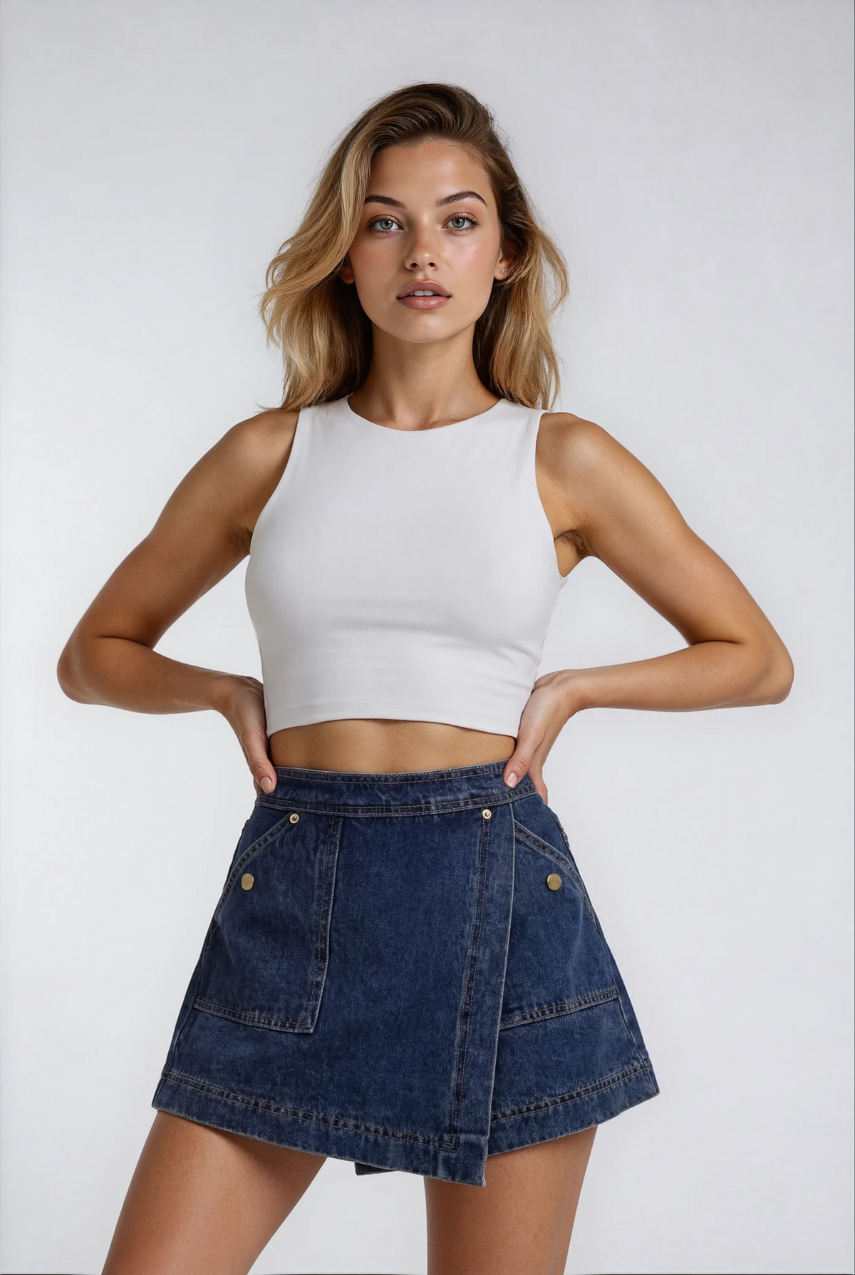 Holly | Denim Mini Skort