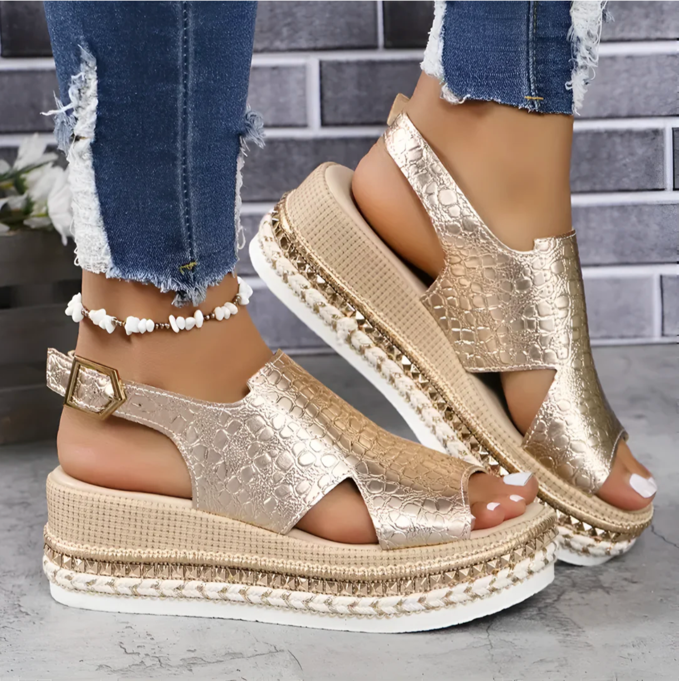 Women's Orthopedic Wedge Sandals Platform Strappy Comfort Casual