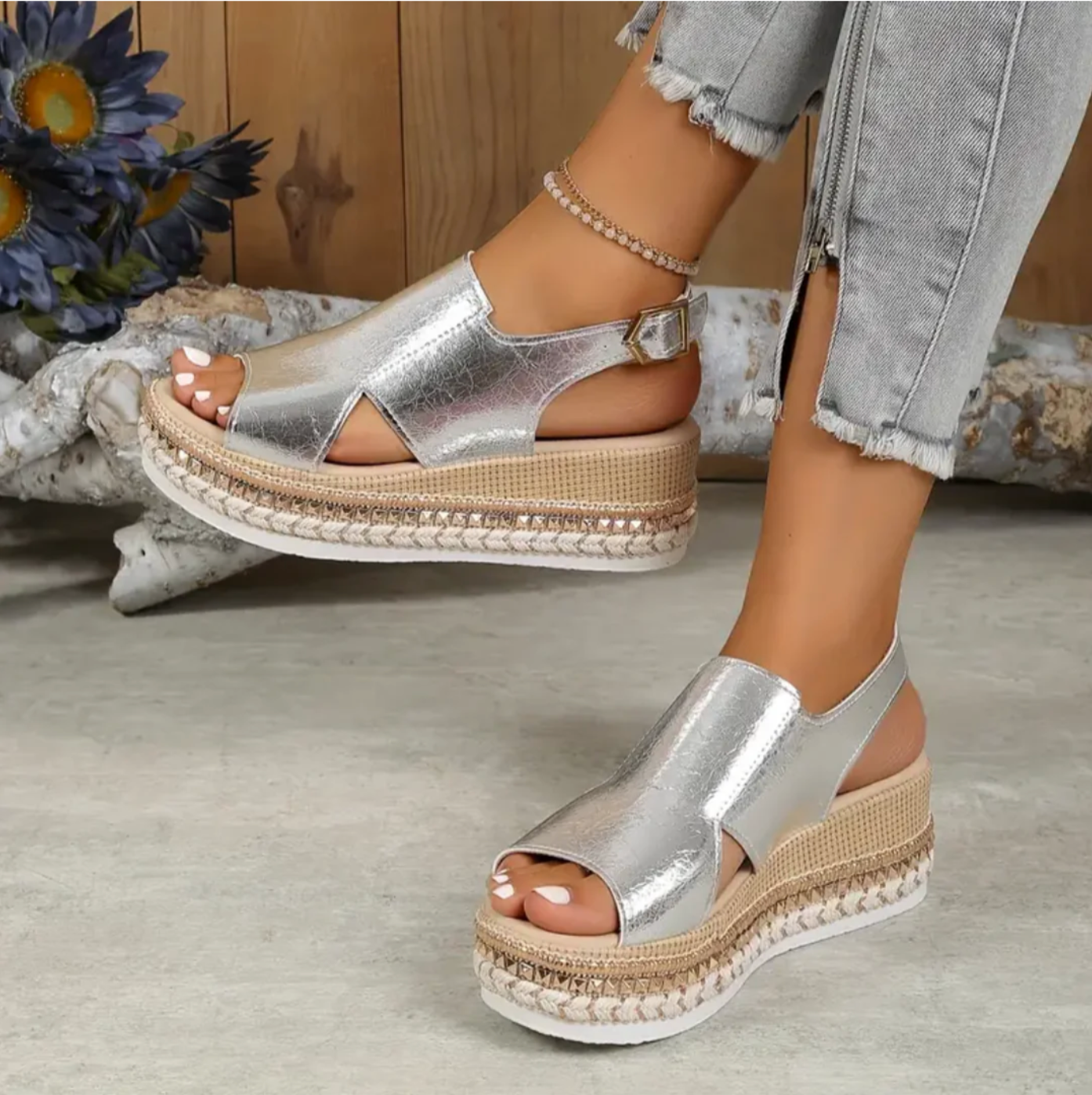 Women's Orthopedic Wedge Sandals Platform Strappy Comfort Casual