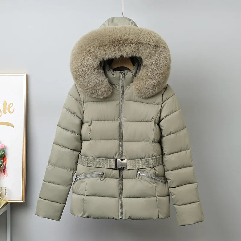 Women's Puffer Jacket Winter Warm Quilted Coat with Hood