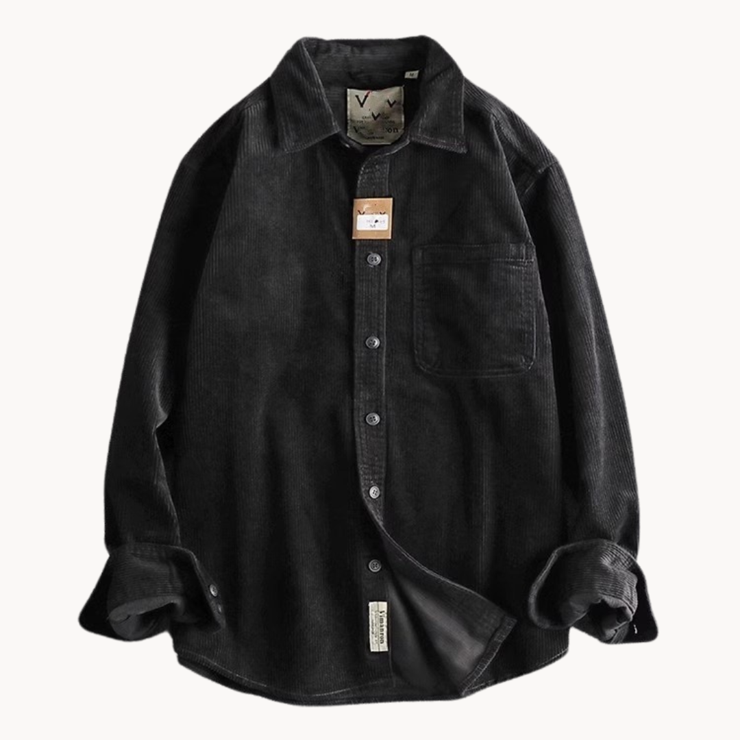 Men's Corduroy Shirt Jacket Button Front Overshirt Relaxed Fit