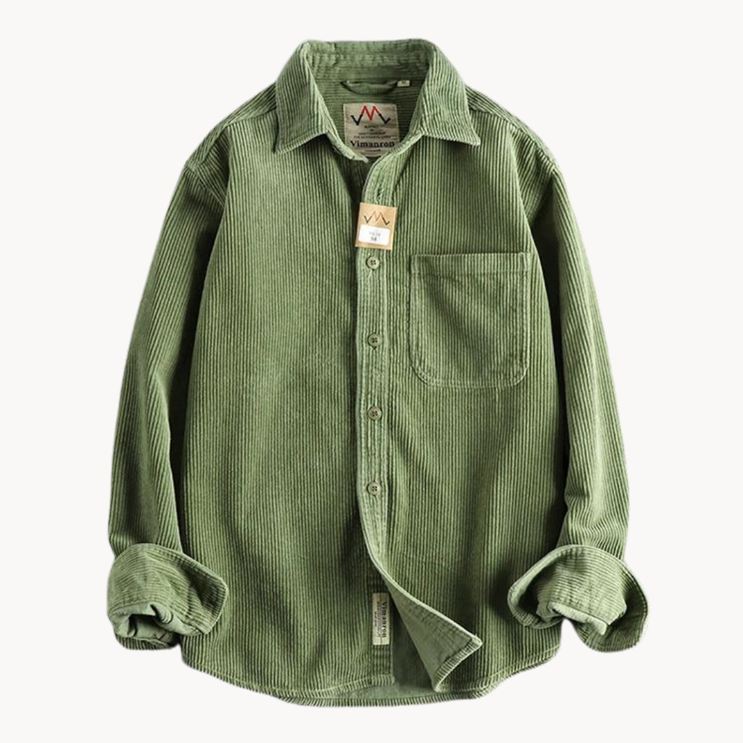Men's Corduroy Shirt Jacket Button Front Overshirt Relaxed Fit