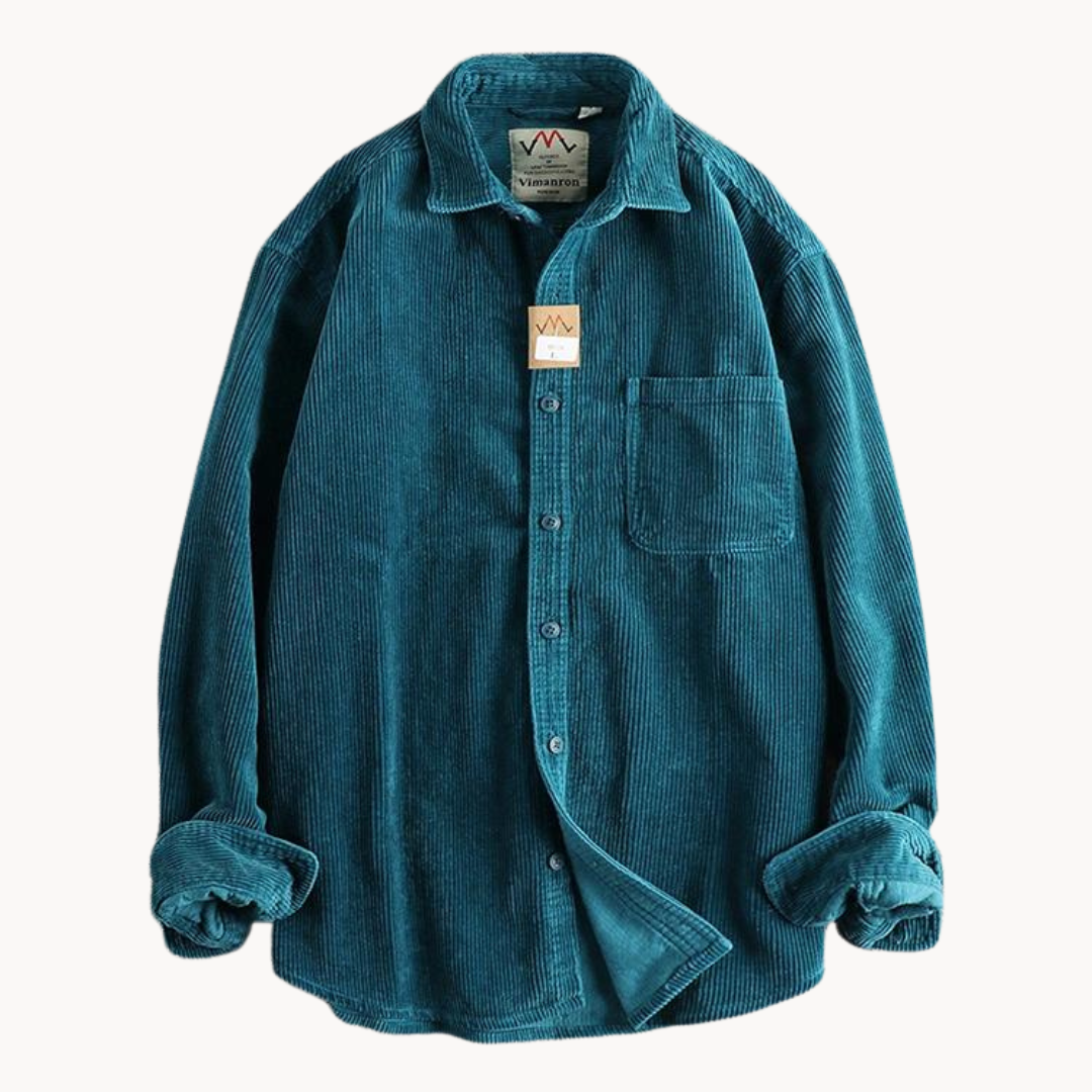 Men's Corduroy Shirt Jacket Button Front Overshirt Relaxed Fit