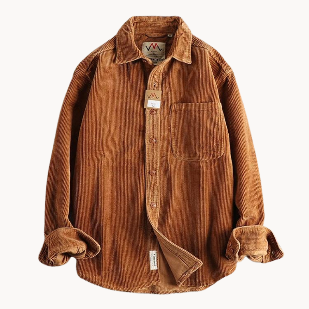 Men's Corduroy Shirt Jacket Button Front Overshirt Relaxed Fit