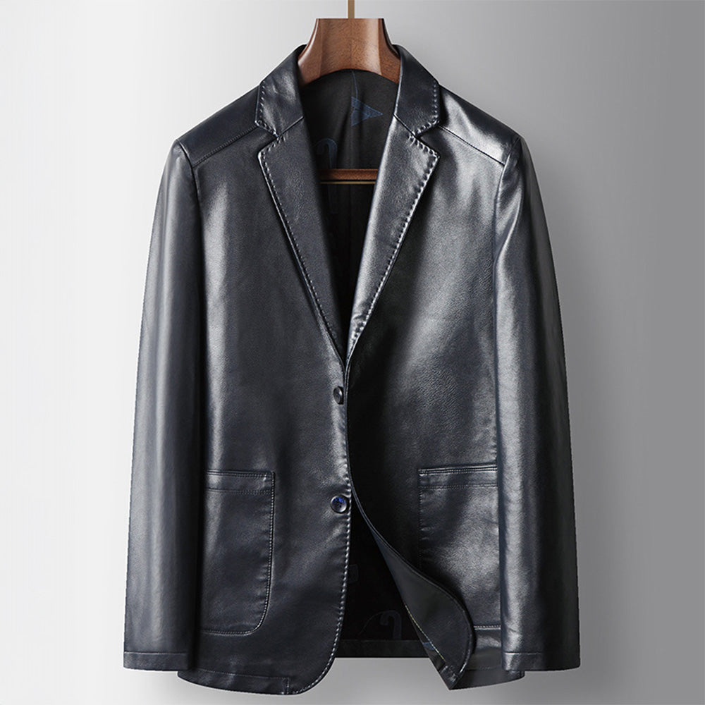 Men's Notch Lapel Blazer Button Front Patch Pockets Formal Smart Casual