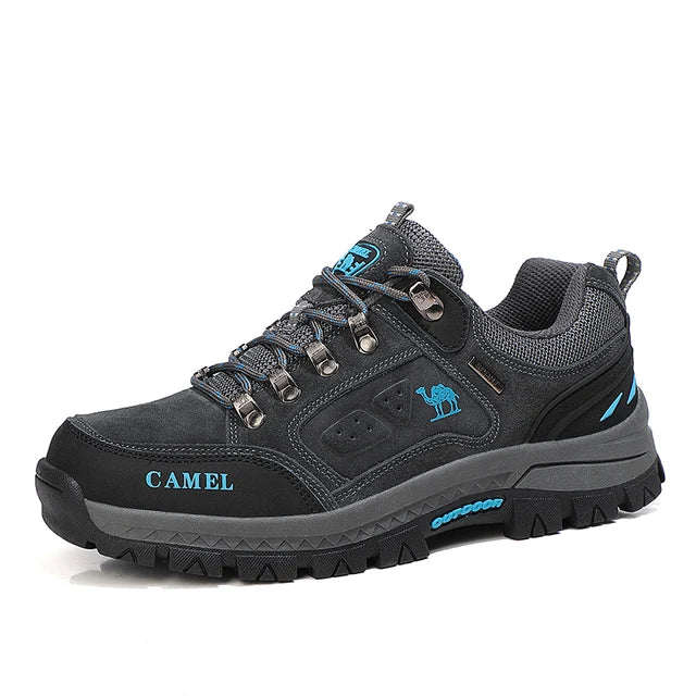 Men's Hiking Boots Lace Up Grip Sole Traction Outdoor Walking Shoes