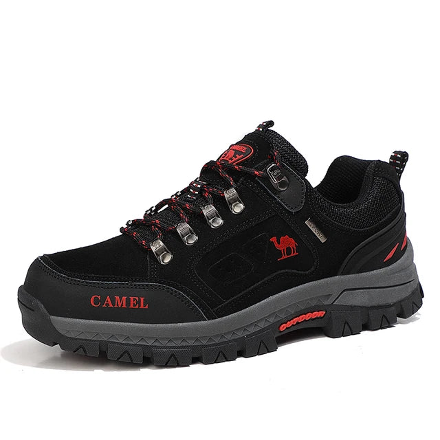 Men's Hiking Boots Lace Up Grip Sole Traction Outdoor Walking Shoes