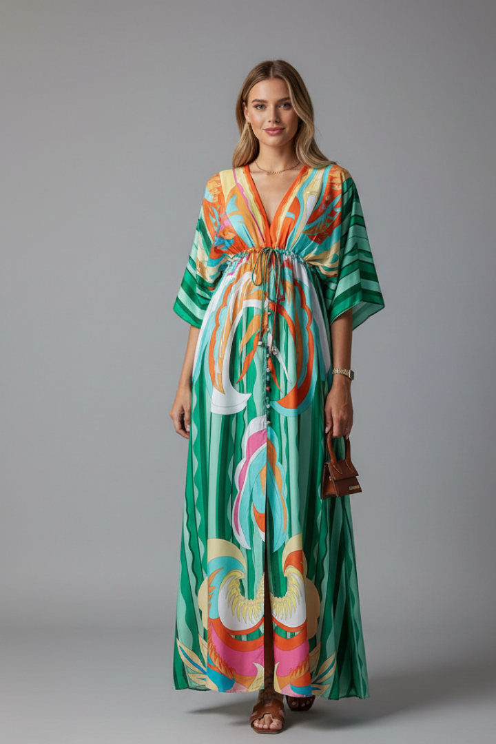 Serena Bellini women's maxi dress in Green