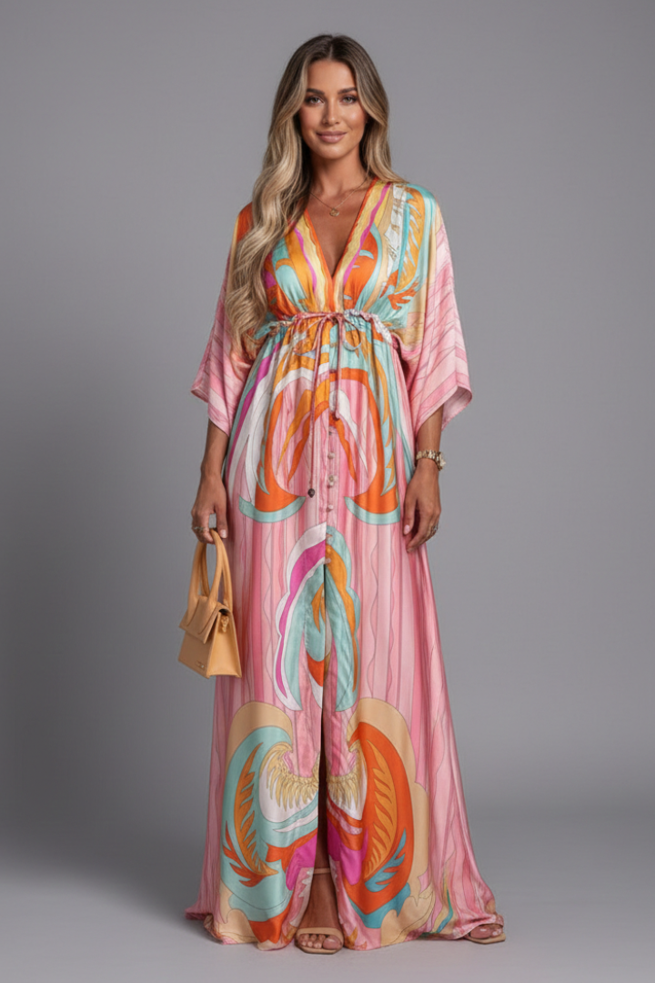Serena Bellini women's maxi dress in Pink