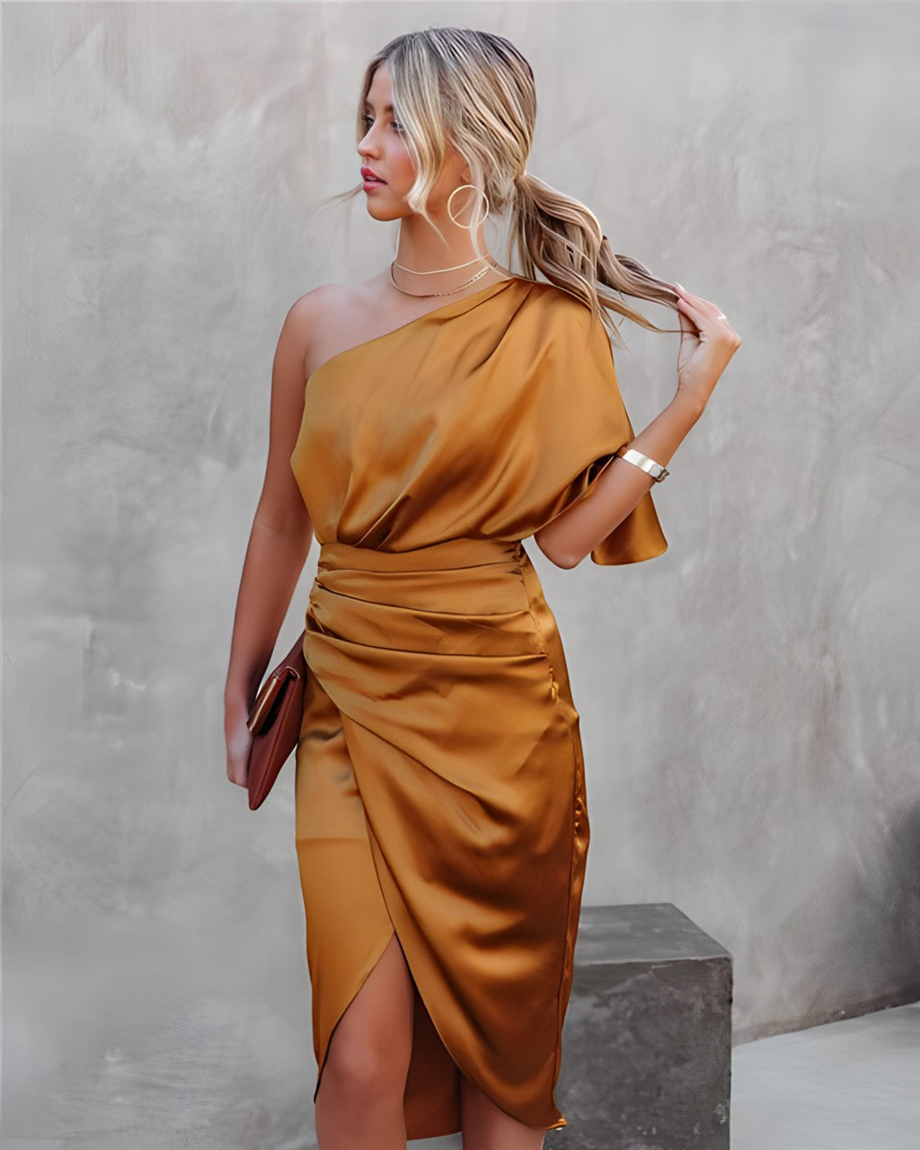 Women's Midi Dress in Orange