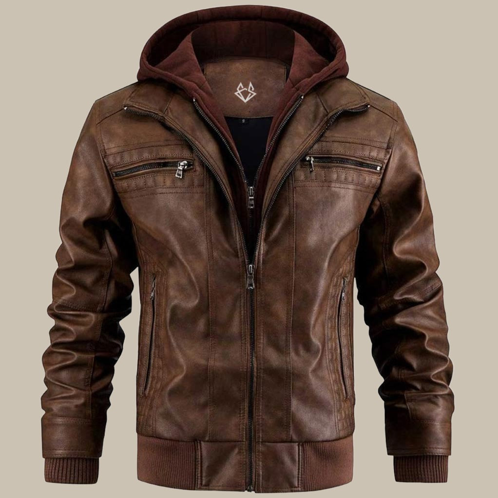 Men's Hooded Jacket Full Zip Closure Casual Everyday Wear