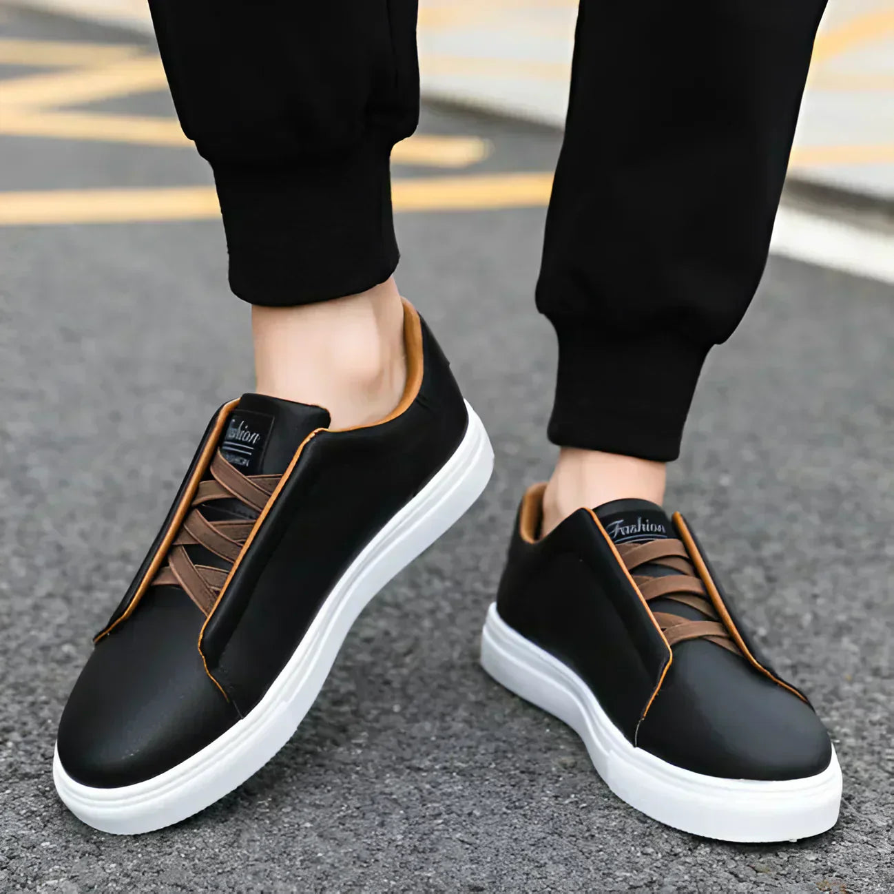 Men's Sneaker Shoes Casual Comfortable Everyday Trainers Black White Navy