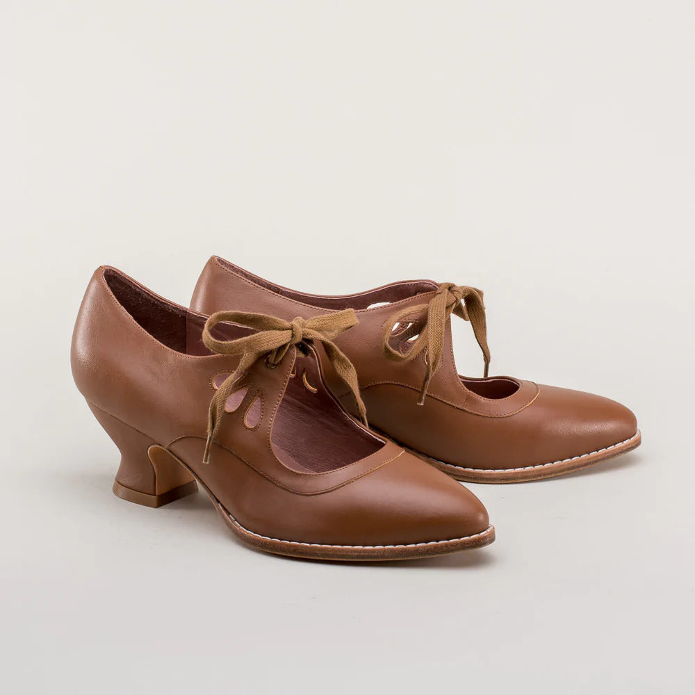 Women's Lace-Up Pumps with Heel Elegant Closed Toe Formal Everyday Shoes