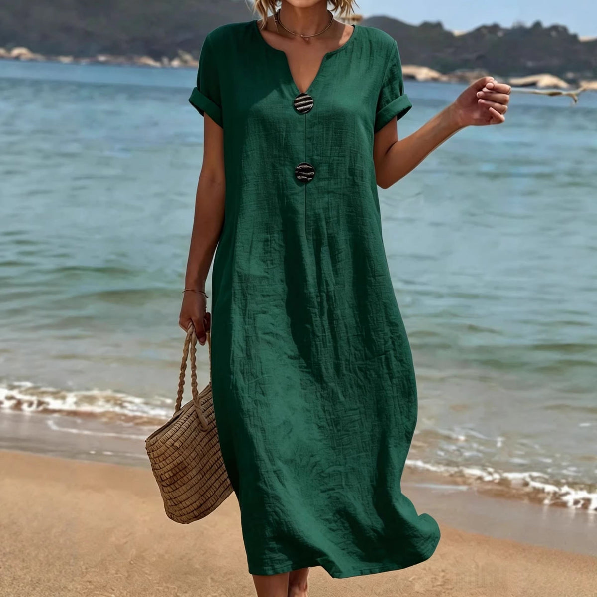 Mia Walker women's midi dress in Dark Green
