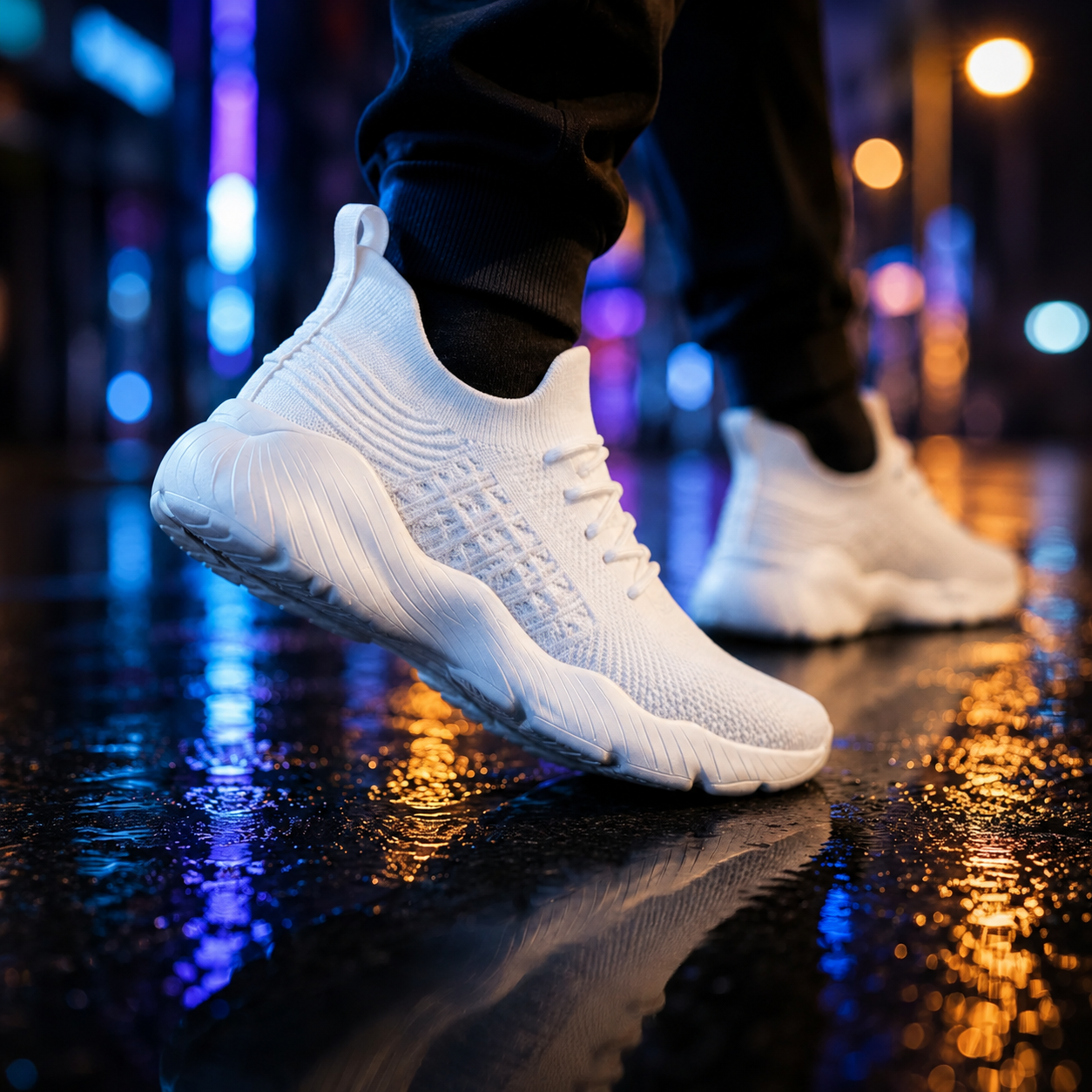 Orthopedic Sneakers Knit Mesh Lace-Up Flexible Cushioned Sole Everyday Comfort