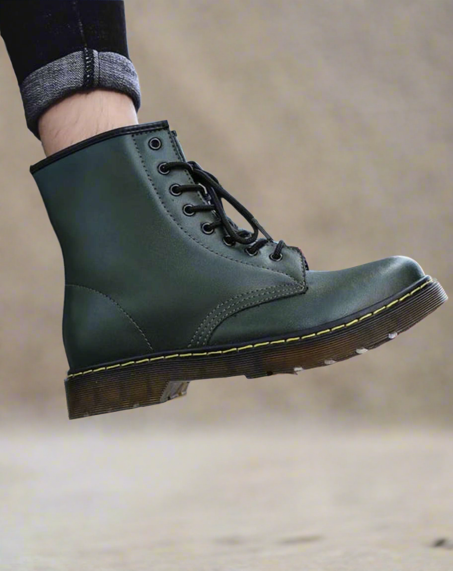 Women's Leather Winter Boots High Warm Casual Everyday Lace-Up