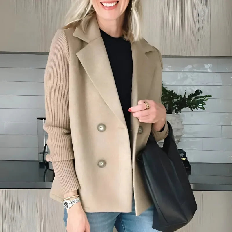 Women's Double Breasted Blazer Notched Lapel Tailored Work Smart Casual