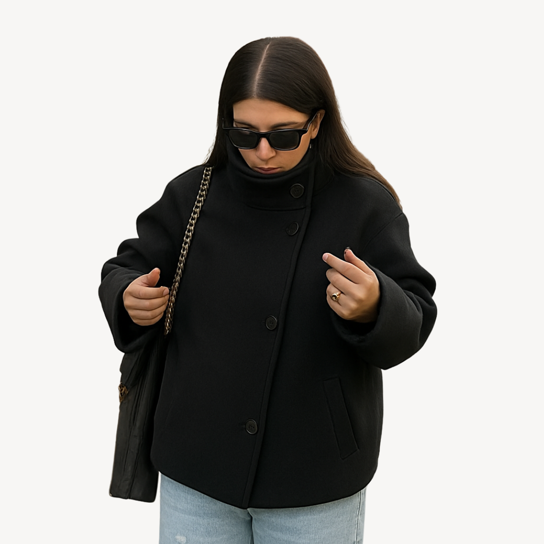 Women's Winter Coat Button Closure Tailored Elegant Warm Jacket